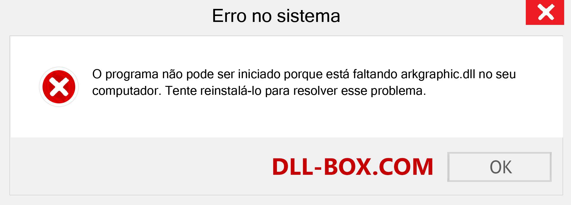 Arquivo arkgraphic.dll ausente ?. Download para Windows 7, 8, 10 - Correção de erro ausente arkgraphic dll no Windows, fotos, imagens